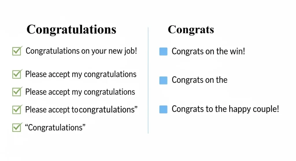 Common Mistakes with Congratulations or Congrats