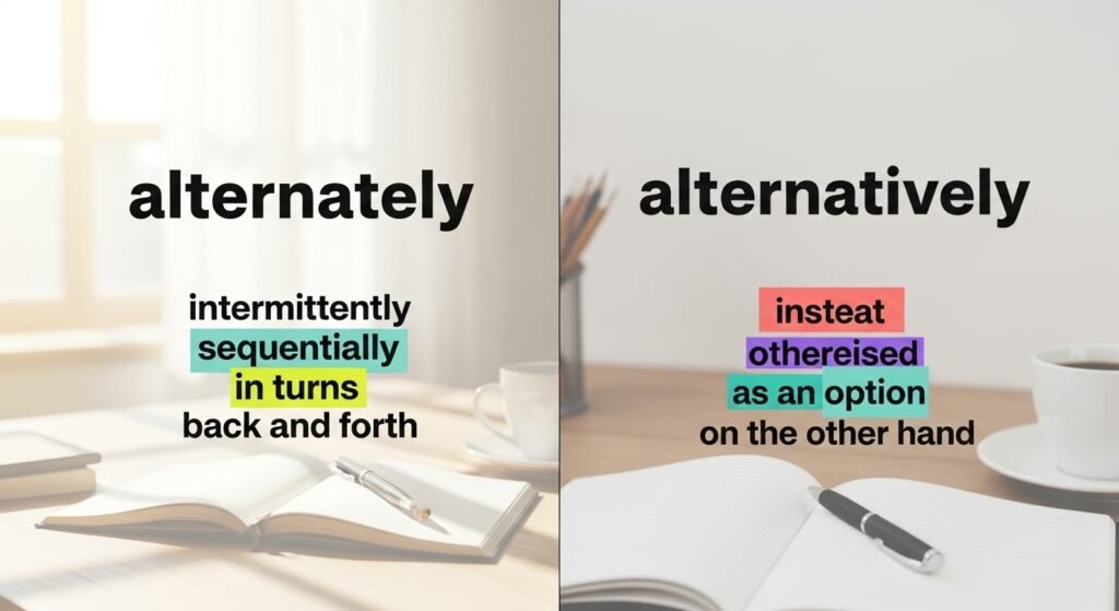 Alternately or Alternatively: Meaning, Differences and Usage
