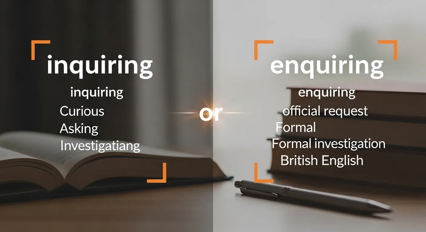 inquiring or enquiring