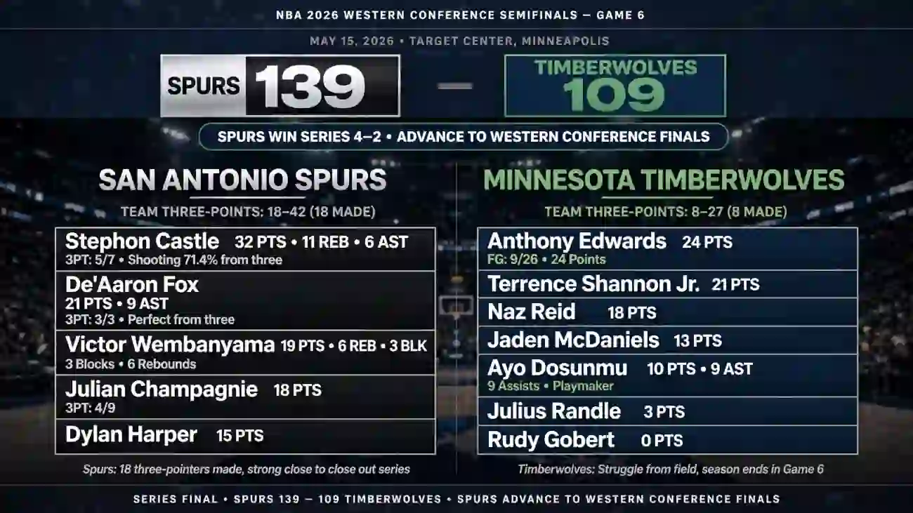 san antonio spurs vs timberwolves match player stats